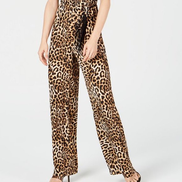 NWT INC Leopard Print Jumpsuit, size 4 - Picture 2 of 7